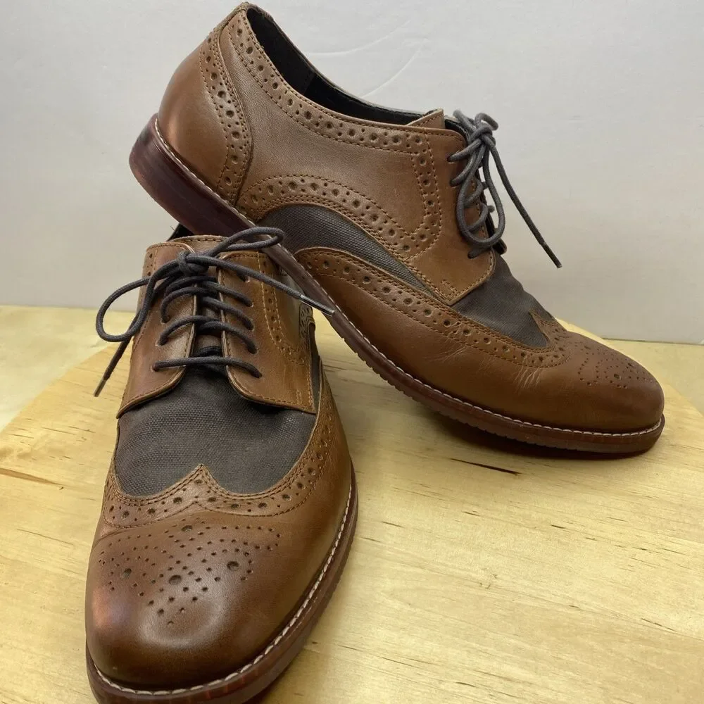 Rockport Wingtip Brogue TruTech Leather Mens 10.5 Brown H80044 Dress Shoes